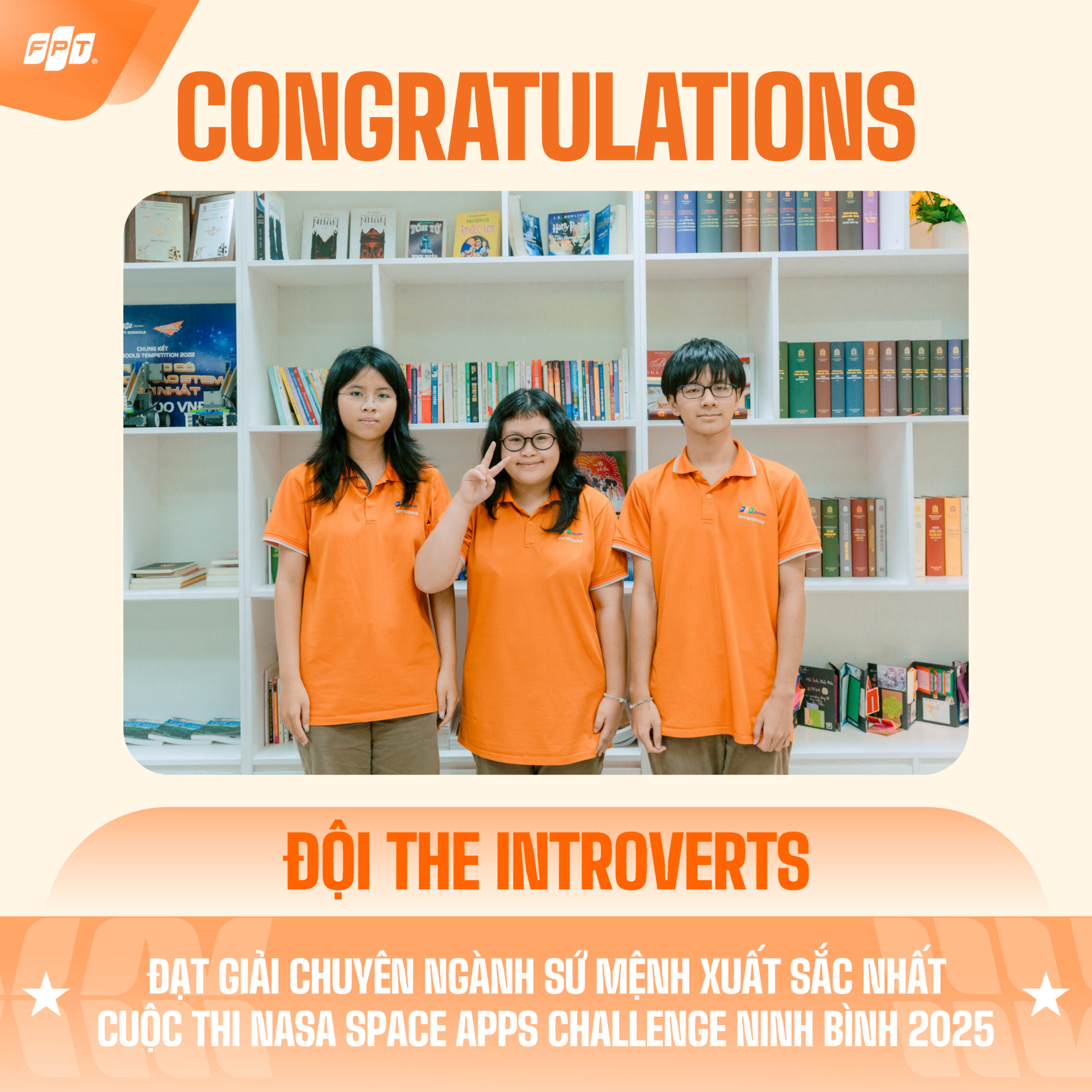 Đội The Introverts đạt Giải thưởng Chuyên ngành Sứ mệnh xuất sắc nhất cuộc thi NASA Space Apps Challenge Ninh Bình 2025