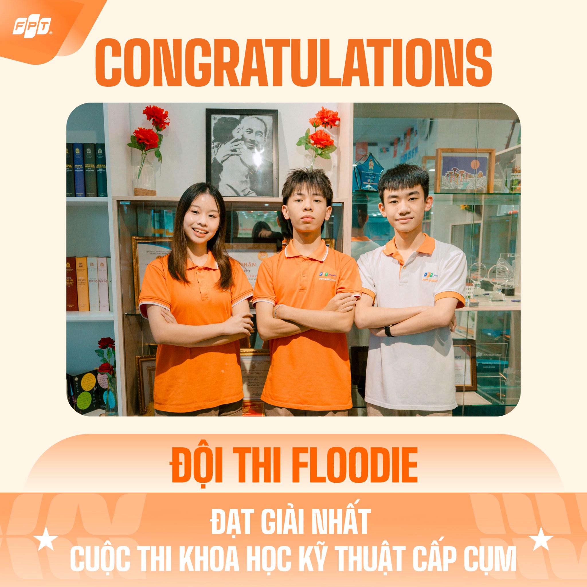 Đội thi FLOODIE đạt giải nhất cuộc thi Khoa học Kỹ thuật cấp Cụm