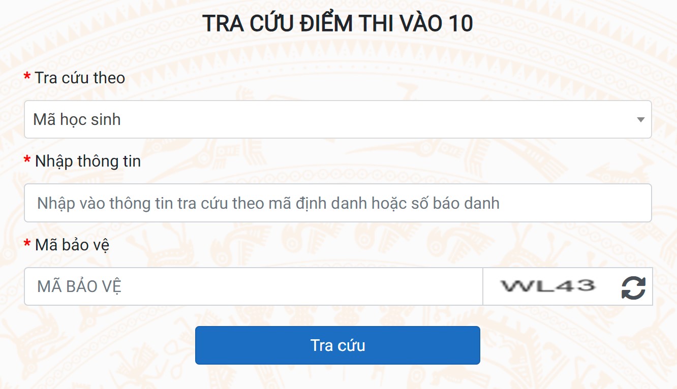 Tra cứu điểm thi tuyển sinh lớp 10 năm 2024 tại Hà Nội